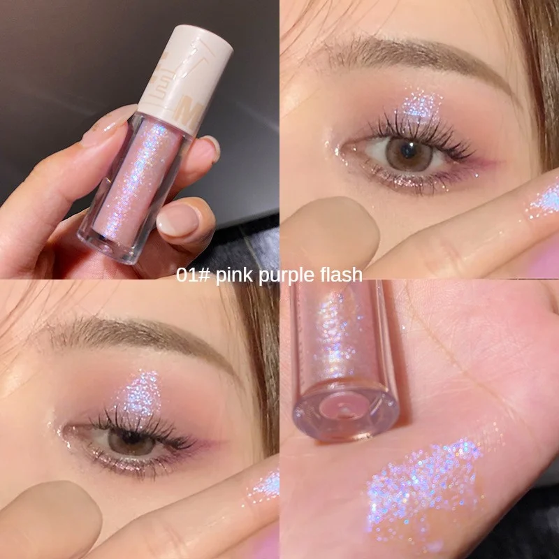 Vloeibare Oogschaduw Fleurt Liggend Zijderupsmake-Up Hoogtepunt Waterdichte Glanzende Blijvende Monochrome Glitter Eyeliner Cosmetica