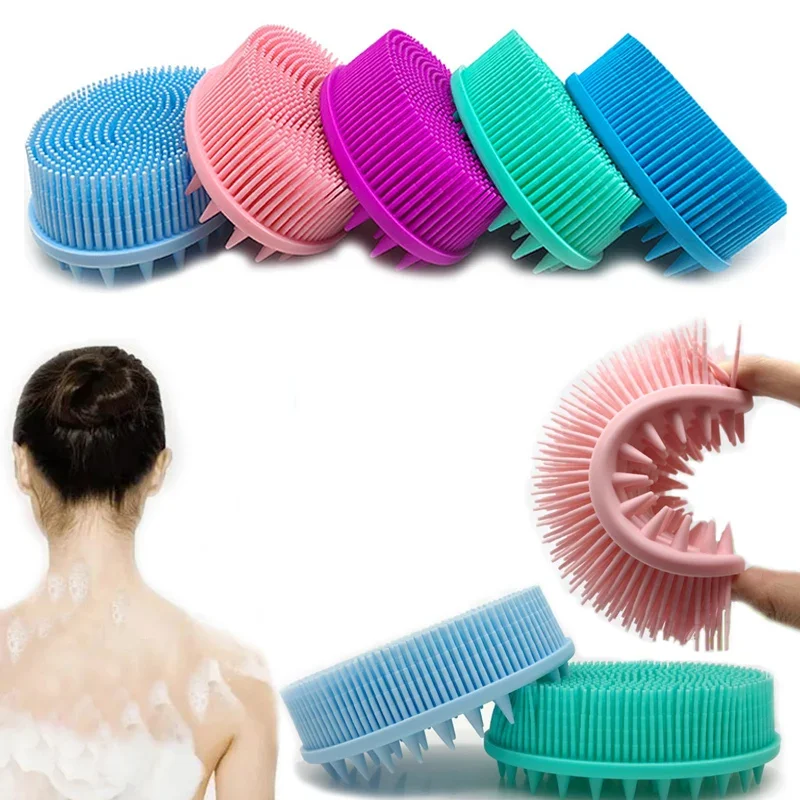 Soft Silicone Brush Wash Bath Shower Exfoliating Skin Fit  Baby Adult Bath Brush Shampoo  Massage Brush Siliconebrush