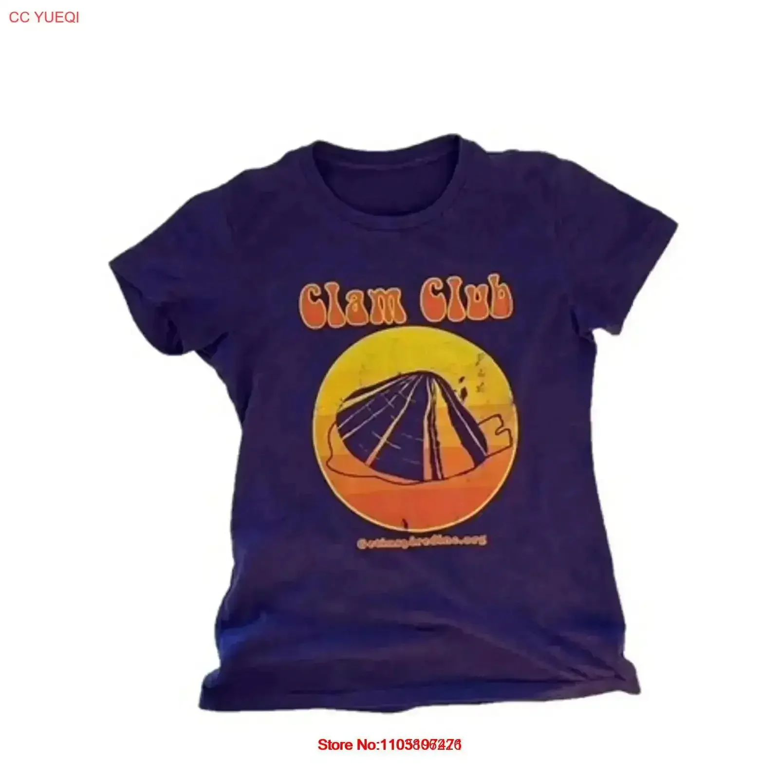 

Vintage tee Clam Club Washed graphic Breathable Versatile streetwear Stretched homme designer clothes Soft vintage Washed