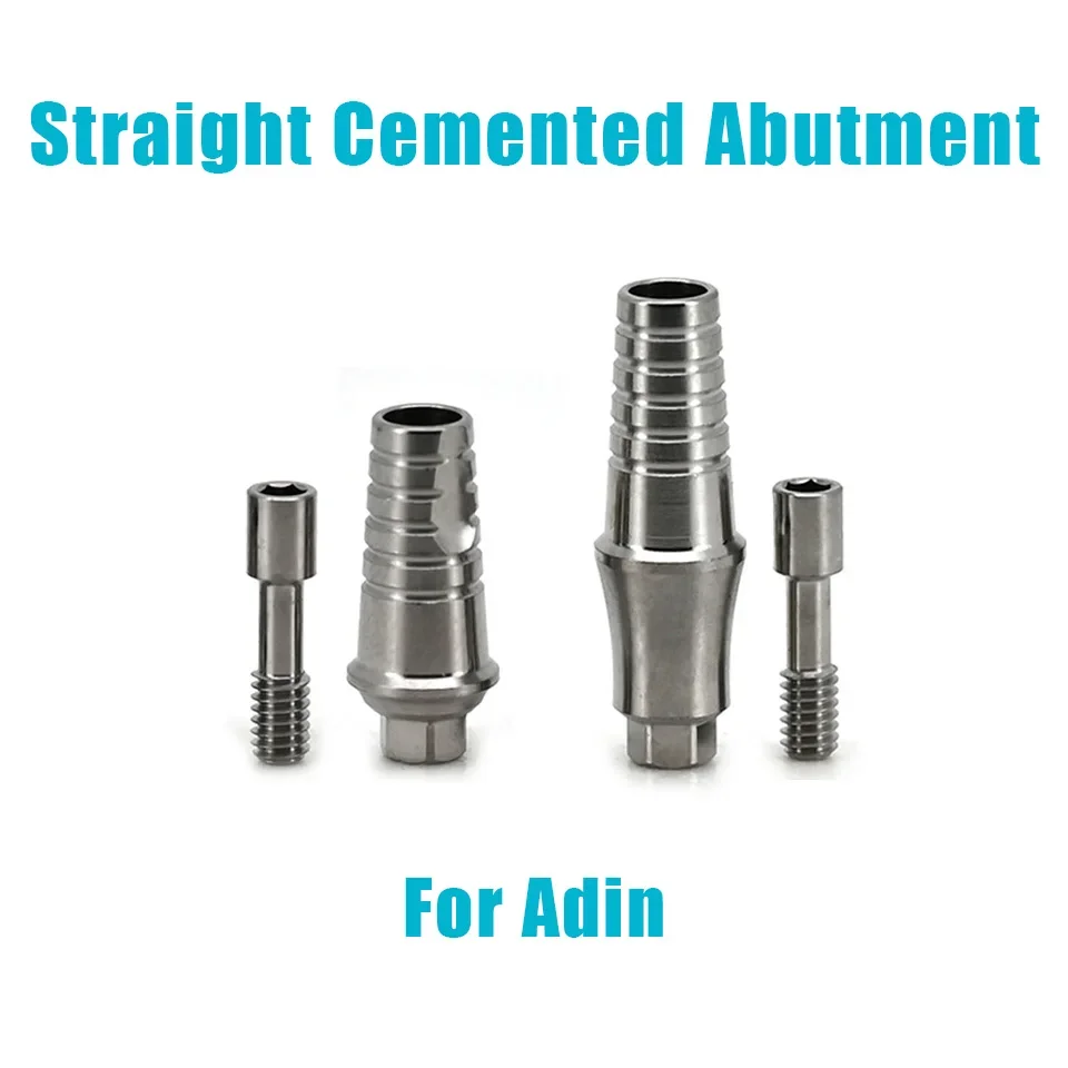 10Pcs Dental Straight and Angled Abutment Set 15 Degree 25 Degree Grade 5 Titanium Prosthetic Components Fit Adin System
