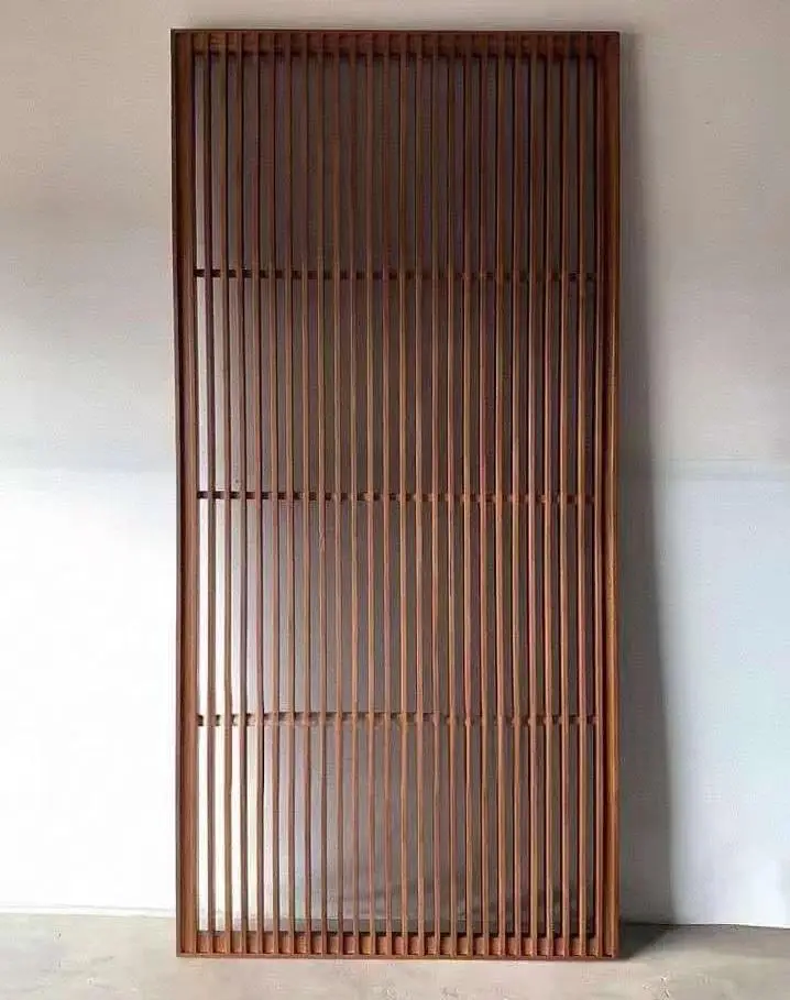 Walnut and Teak Partitions New Chinese Style Living Room Entrance Door Screen Blocking Wooden Grille  Cherry Wood Partition