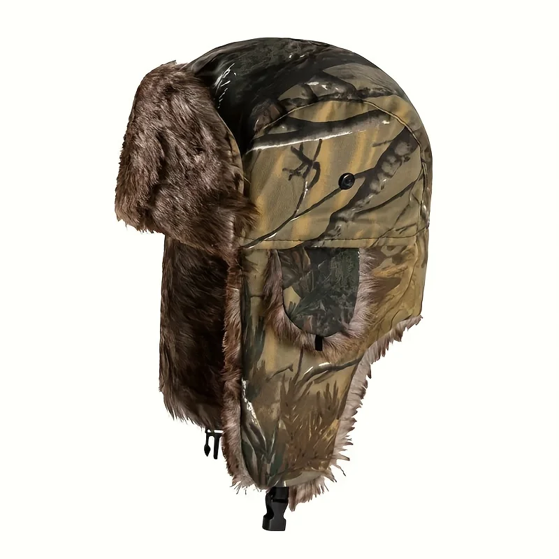 Winter Camouflage Hunter Hut Gehörschutz Warme Outdoor Bergsteigen Jagd Wandern Gehörschutz Warme Mütze – Detail 7