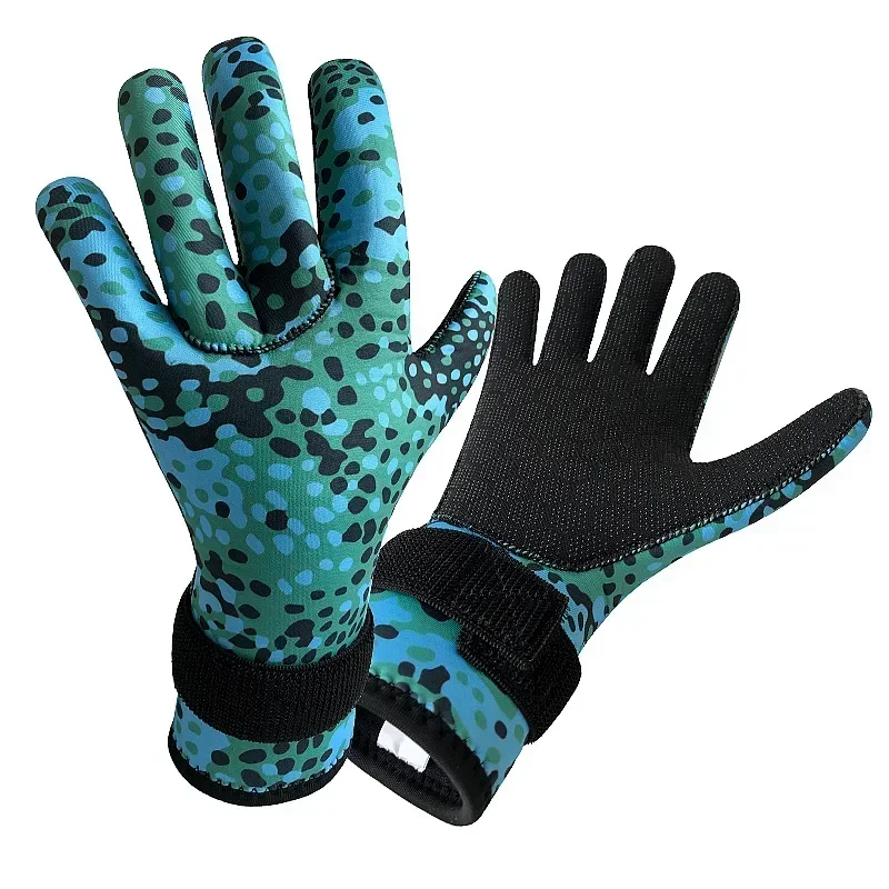 3mm Diving Gloves Anti Slip Wear-resistant Camouflage Anti Sting Gloves Catching Fish Winter Swimming Diving Gloves