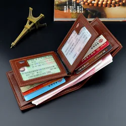 New Wallet Short Men's Thin Wallet Horizontal Business Casual Lychee Pattern Retro Soft Leather Wallet