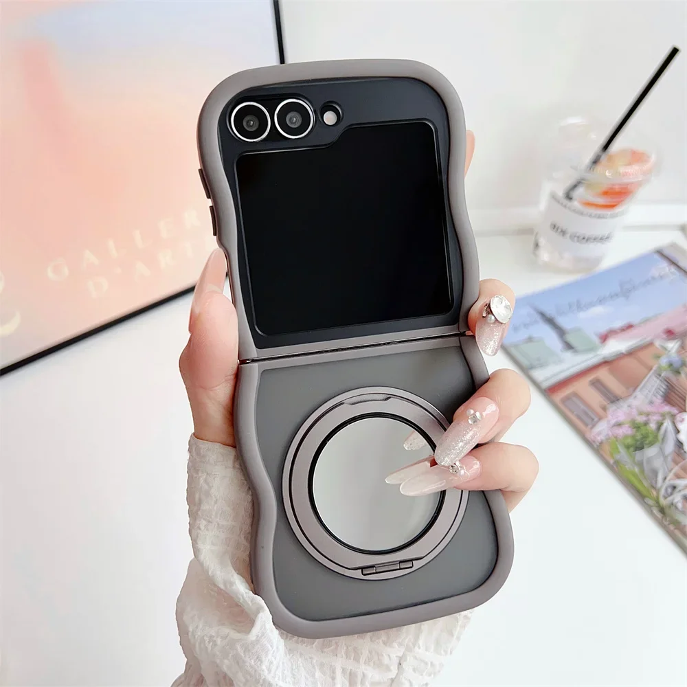 Für Magsafe Magnetische Abdeckung Spiegel Rotierenden Halterung Telefon Fall für Samsung Galaxy Z Flip 6 5 4 3 5G Flip6 Flip5 Flip4 Flip3 5G
