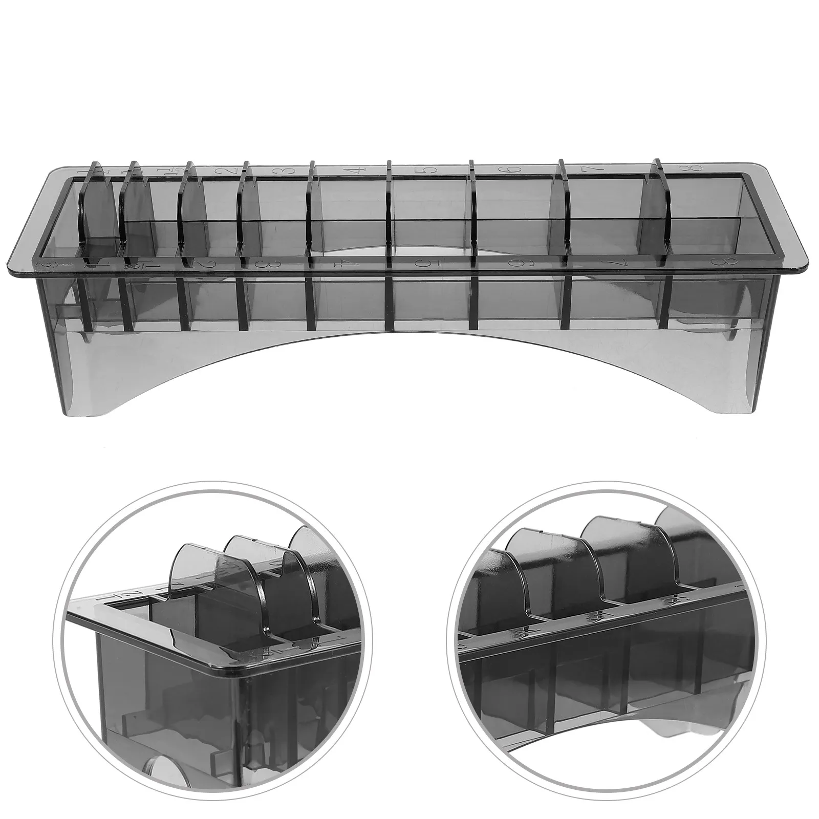 

Clipper Guard Holder for Barbershop Plastic Guide Comb Storage Box Simple Structure Not Easy to Deform Reliable Hair Tool