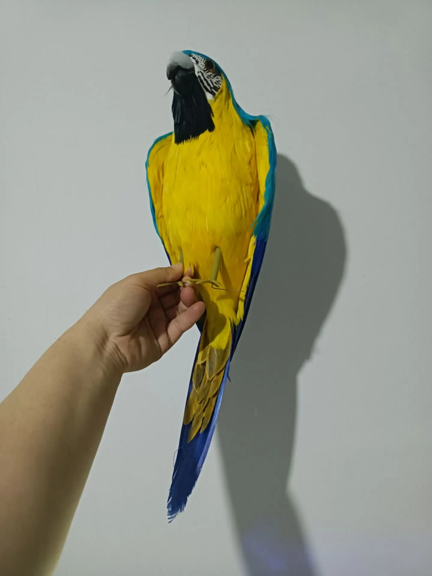 

big blue&yellow simulation foam and feather parrot model gift about 46cm a0006