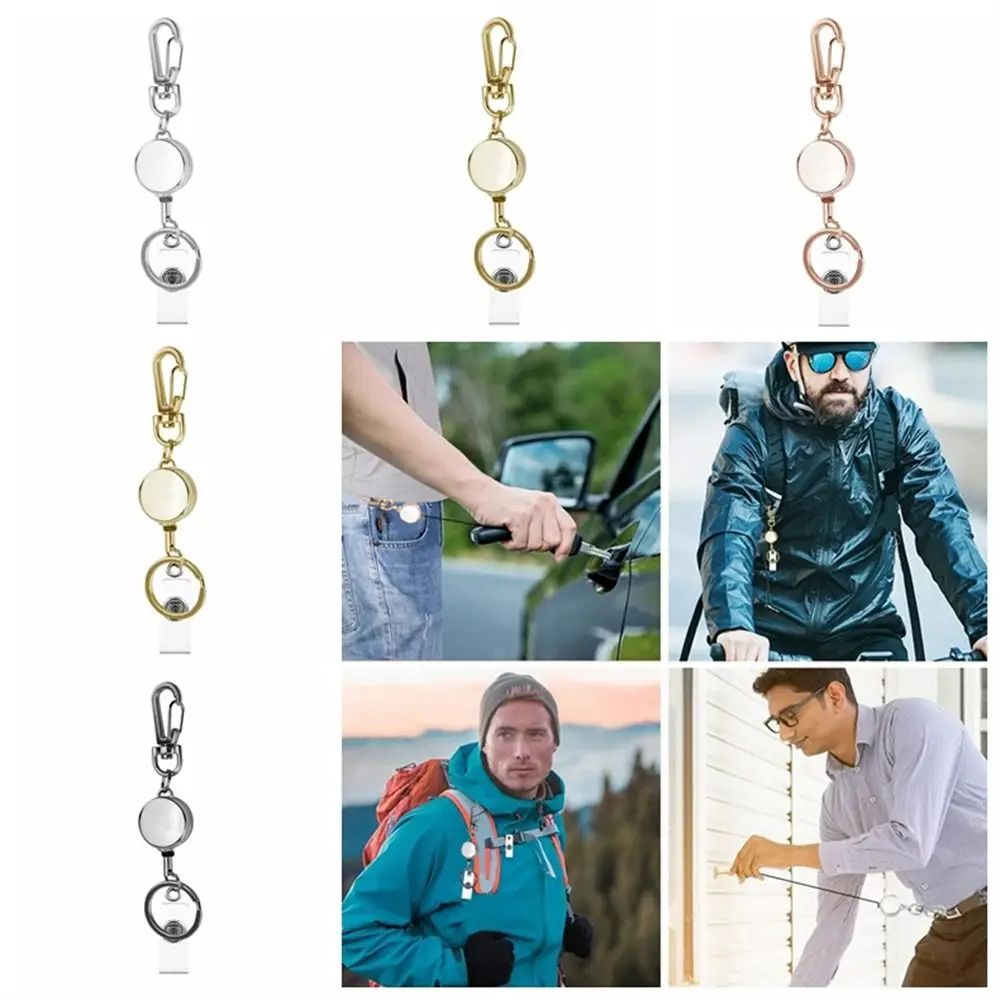 

Rose Gold Extendable Retractable Badge Reel Name Tag Chest Card Nurse Badge Holder Metal Key Chain ID Card Lanyards Doctor