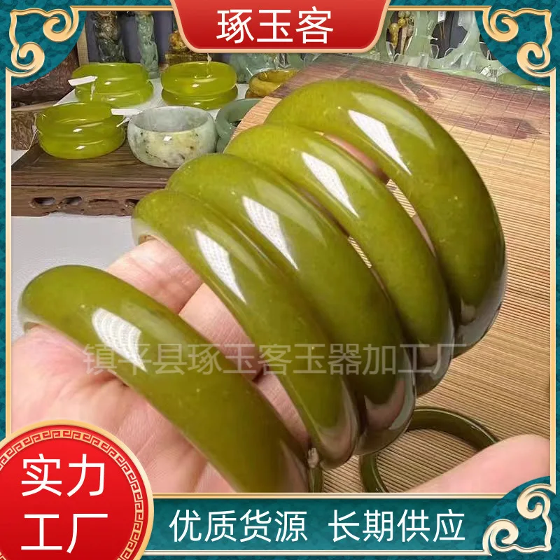 

Authentic Natural Liaoning Huangxiu Jade Bracelet Avocado Green Jade Bracelet Gold Jade Bracelet Live Streaming Source Wholesale