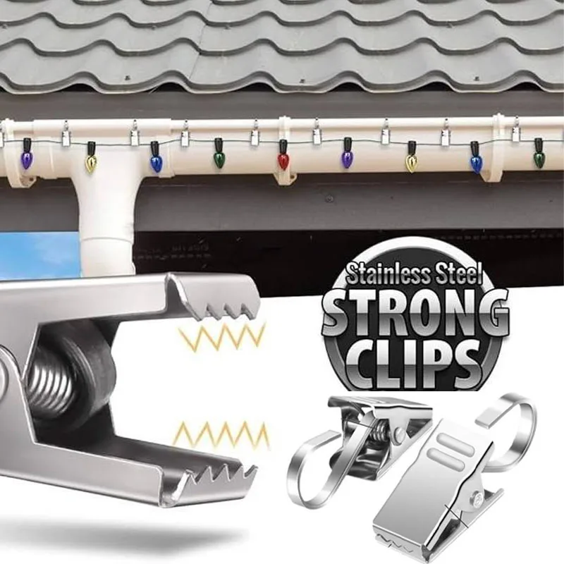 Edelstahl-Vorhangclips mit Haken Robuste und Langlebige Fenstervorhang-Hakenclips Wohnzimmer-Fenstervorhang-Deko-Accessoires