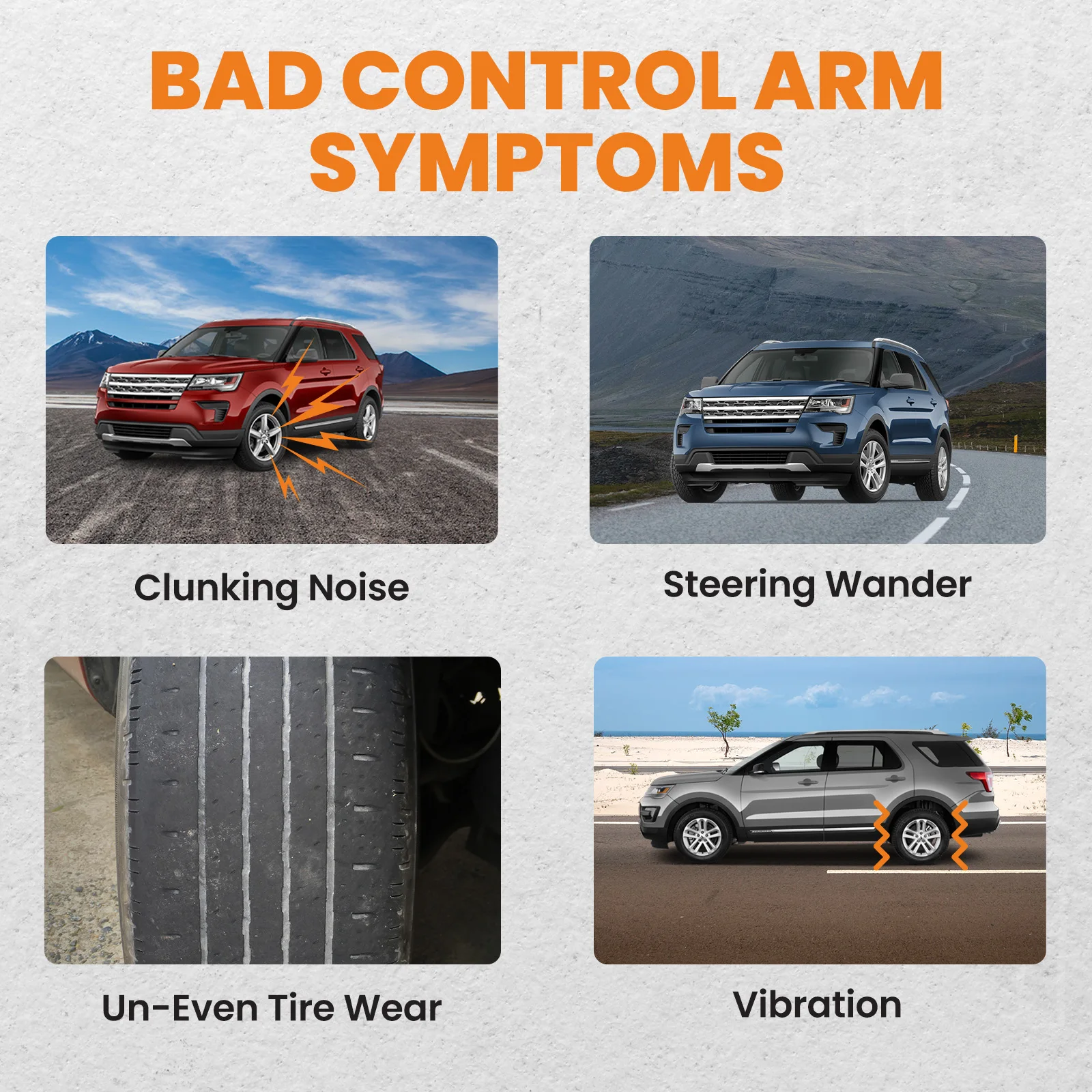 8 個フロントロアコントロールアーム & ボールジョイントタイロッドスウェイフォードエクスプローラー 2011-2017