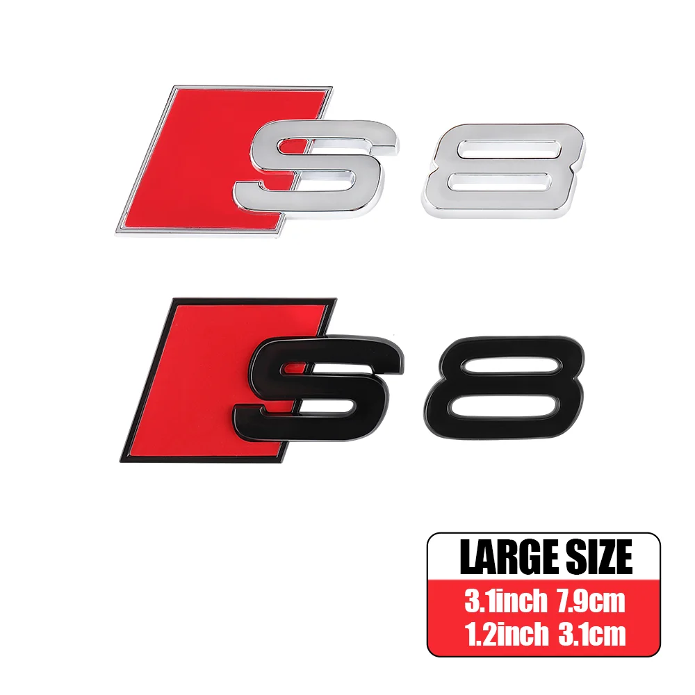 Für Audi Sline S3 S4 S5 S6 S7 S8 ABS Auto Heckklappen-Emblem Aufkleber Auto Heck-Emblem Modifikationszubehör Emblem Dekor Aufkleber