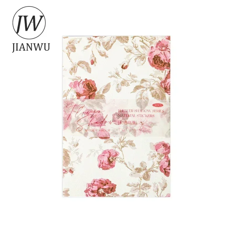 JIANWU Flower Shadow Series Literary Landscaping Material Collage Sticker Creative DIY Journal Scrapbooking Stationery