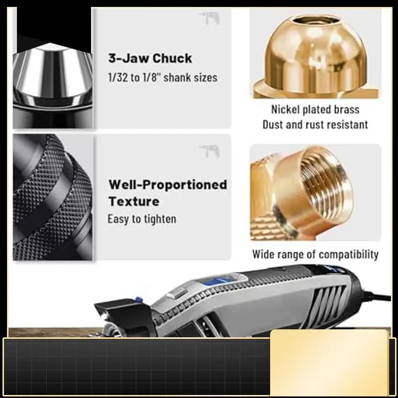 

12 Piece Drill Chuck Adapter Kit ,4486 Drill Chuck, 4485 Collets, Brass Change Chuck Heads, Keyless Drill Chuck With Box-N37R