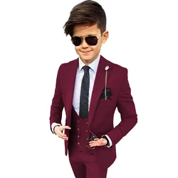 3 piece suit for kids Boys Dress Wedding Party School Event New Year Dress Jacket Pants Vest