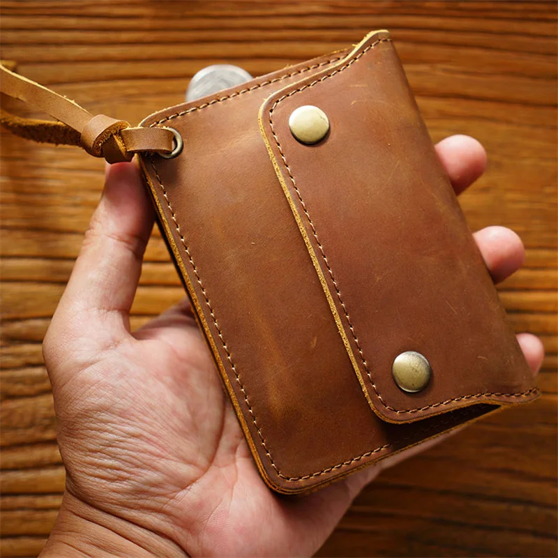 100% Genuine Leather Men Wallets Vintage Cowhide Zipper Coin Purse Multifunction Business Card Holder Small Portable Storage Bag