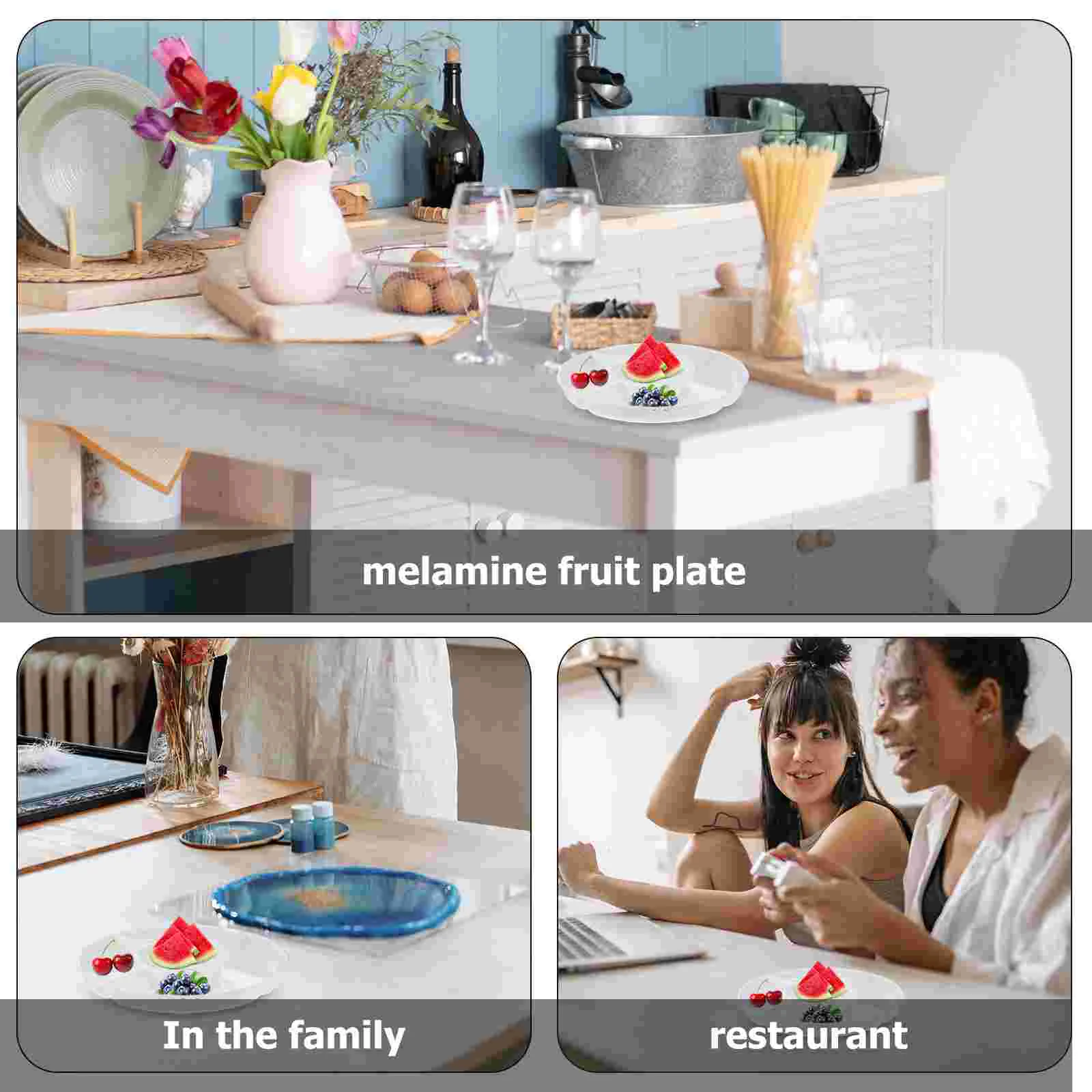 9 Inch Nuts Container Melamine Food Tray Fruit Plate Condiment Snack Serving Platter Appetizer Candy Storage