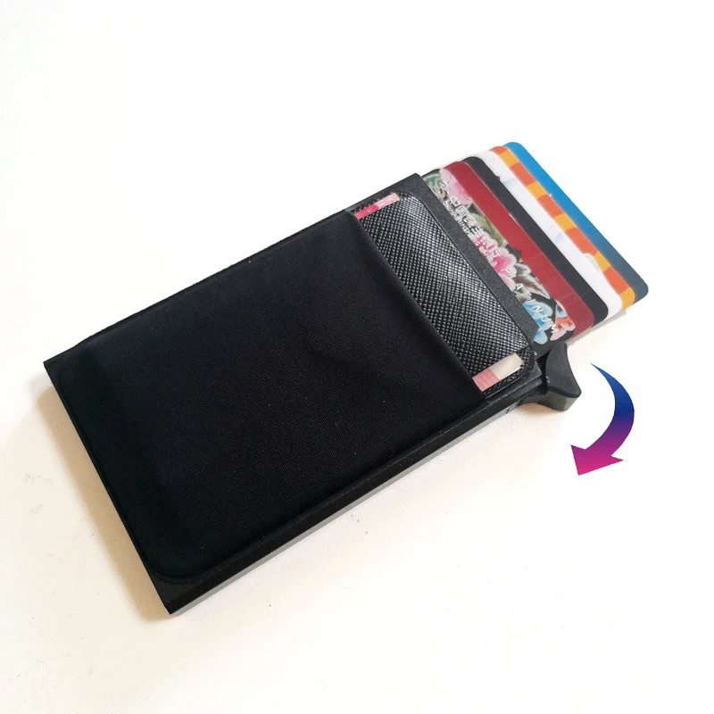 Aluminum Credit Card Wallet RFID Automatic Pop-up Bank Creative Card Holder Case Female Mini Metal Smart Wallet For Male Men