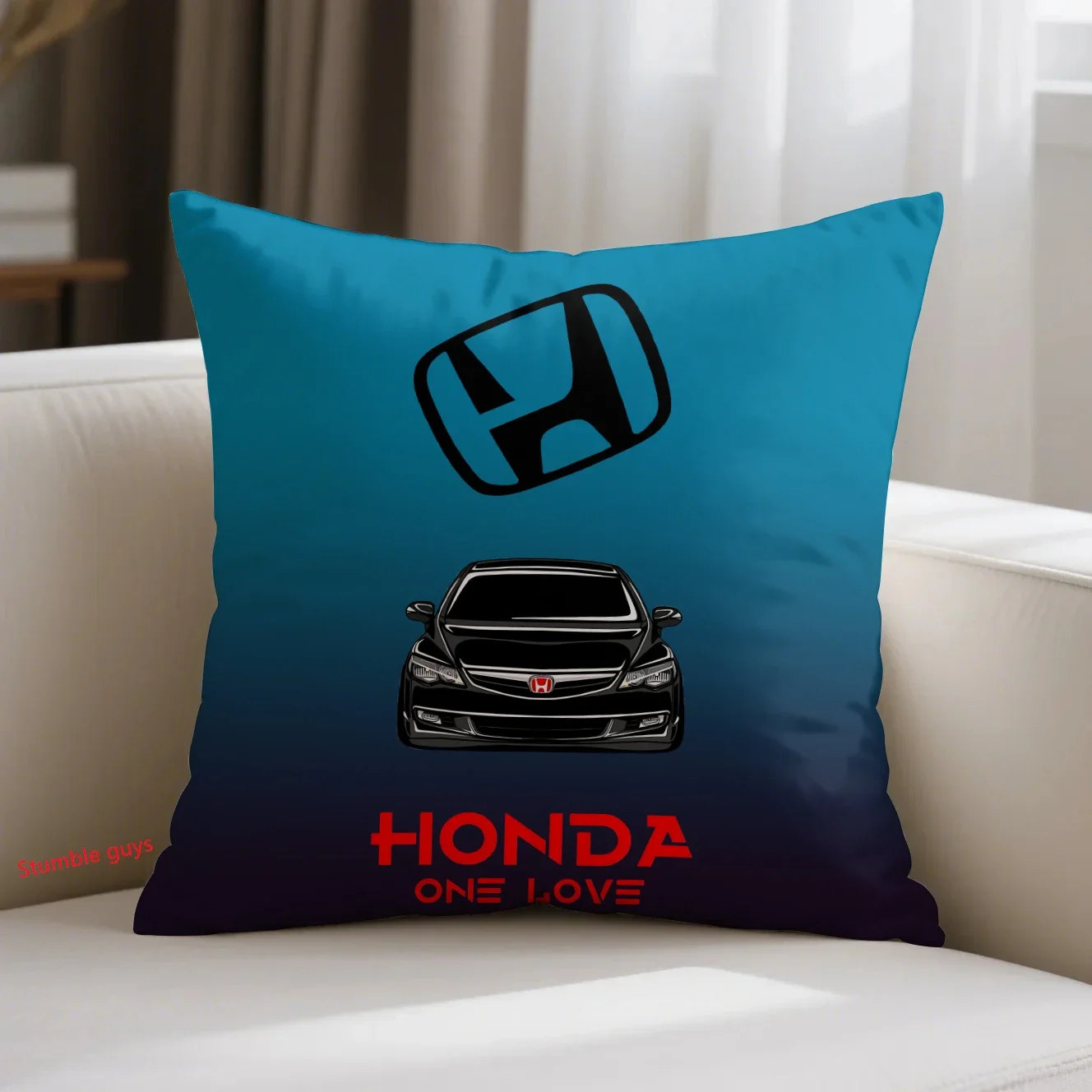 

45X45cm Sports Motorcycle Racing Honda Sofa Cushion Cover Warm Home Decor