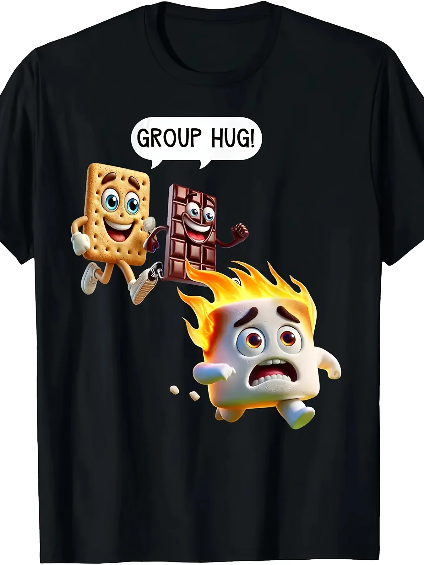 Fun Smores Group Embrace Cloud Novelty T-Shirt, Men's Short Sleeve 1 Pack