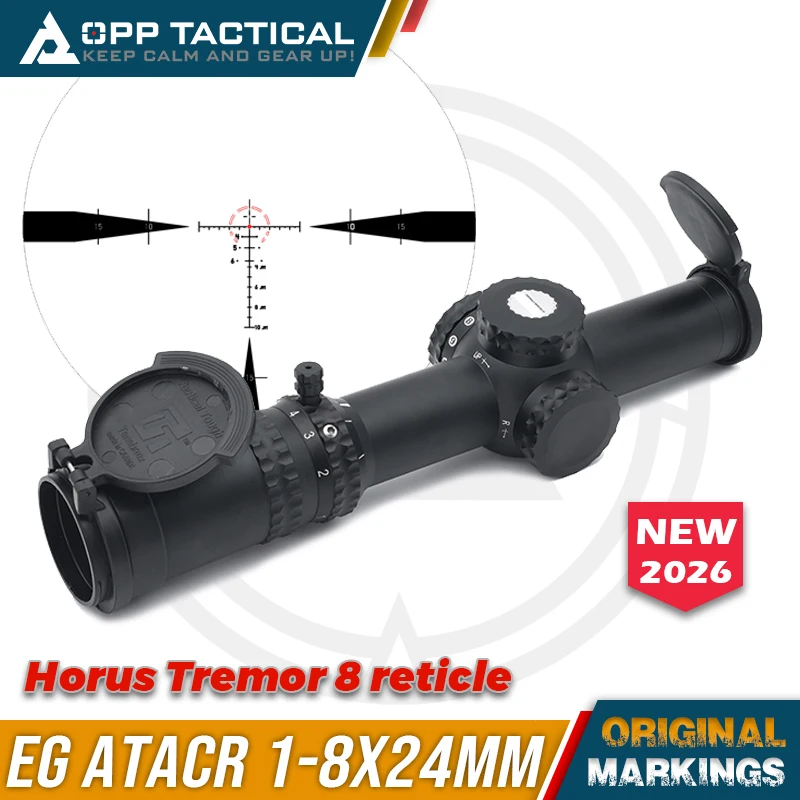 

2026 Evolution Gear Tactical Hunting Sight Filled Full Optics Spotting Scope ATACR 1-8X24mm FFP LPVO Horus Tremor 8 reticle BK