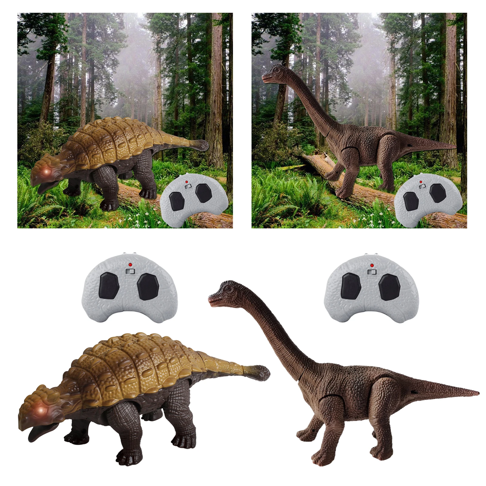 Realistic Kids Remote Control Dinosaur Robot Dinosaur Action Figure Electronic Toys Walking for 3+ Year Old