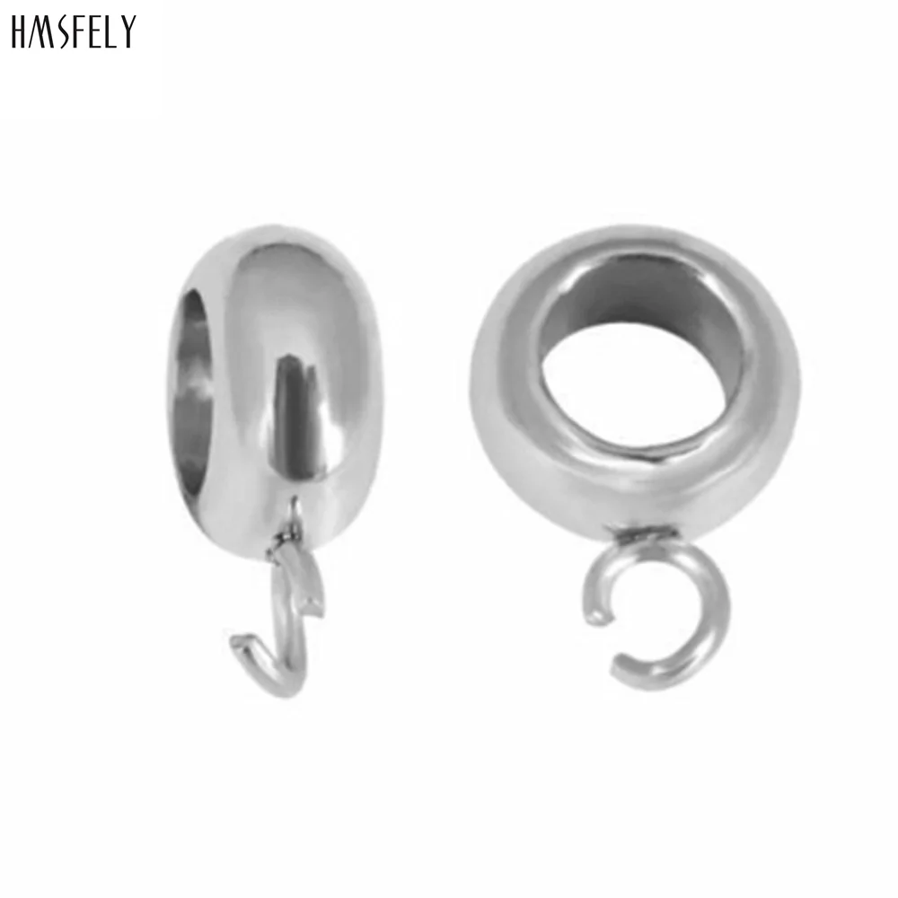 

HMSFELY 316l Stainless Steel Spacer Beads European Charm Beads Findings For DIY Women Bracelet Jewelry making Accessories Bead