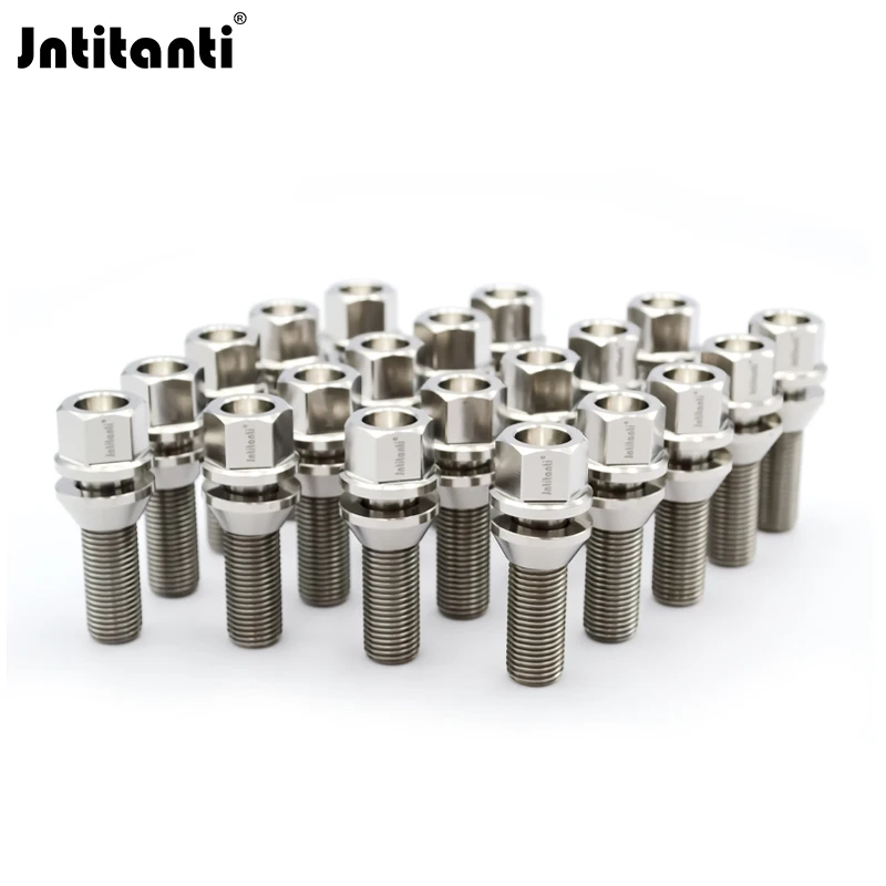 Jntitanti Floating washer cone seat Gr.5 titanium hub bolt wheel bolt M14*1.25*28-45mm for BMW MINI Rolls-royces Toyota Supra