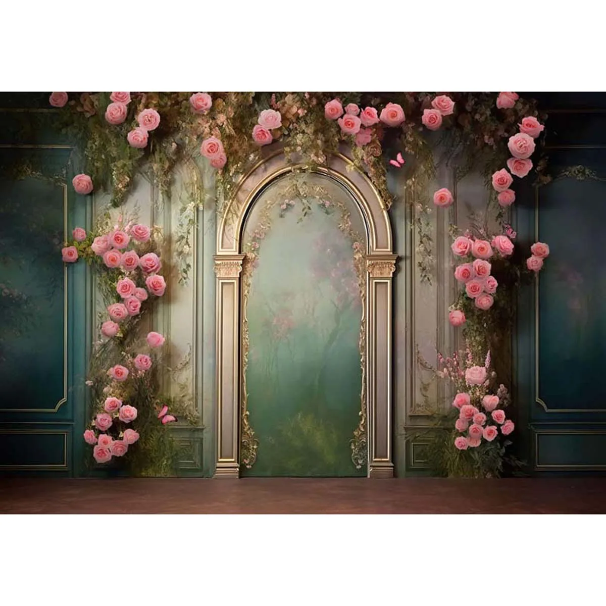 Allenjoy Spring Floral Painted Wall Backdrop