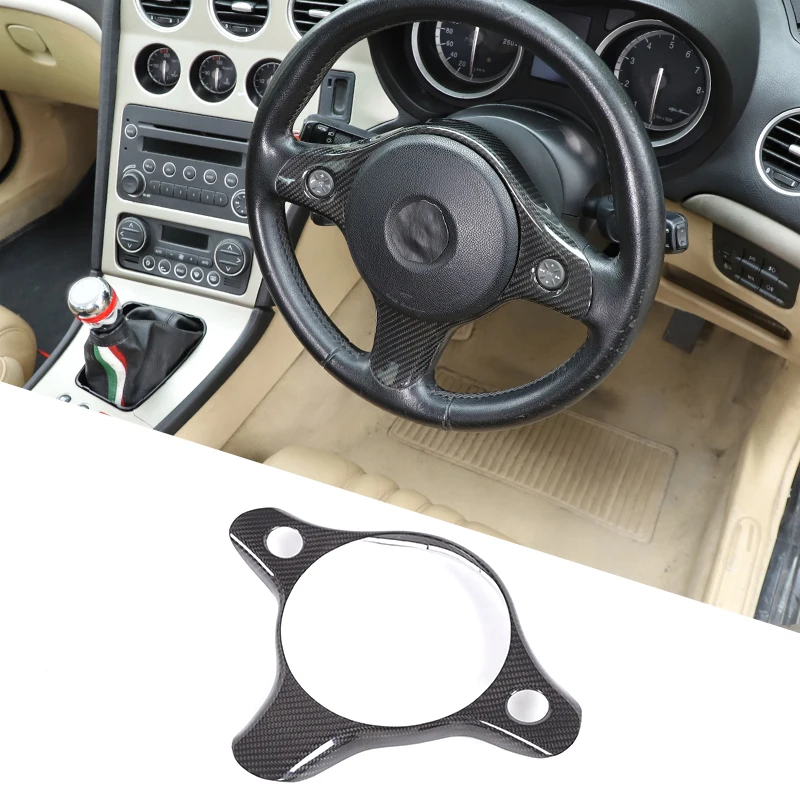 Real Carbon Fiber For Alfa Romeo 159 Brera Spider 2004-2011 Car Steering Wheel Button Decorative Frame Stickers Car Accessories
