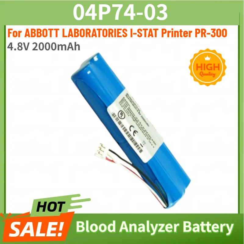 04P74-03 High Quality Battery 4.8V 2000mAh for ABBOTT LABORATORIES I-STAT Printer PR-300 Blood Analyzer Replacement Battery