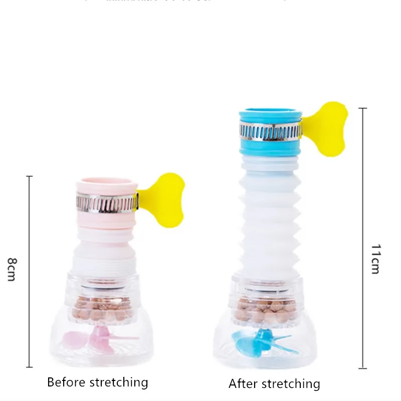 1PC 360 Adjustable Flexible Kitchen Faucet Tap Extender Splash-Proof Water Filter Outlet Head Water Save Sprayer Filter Diffuser