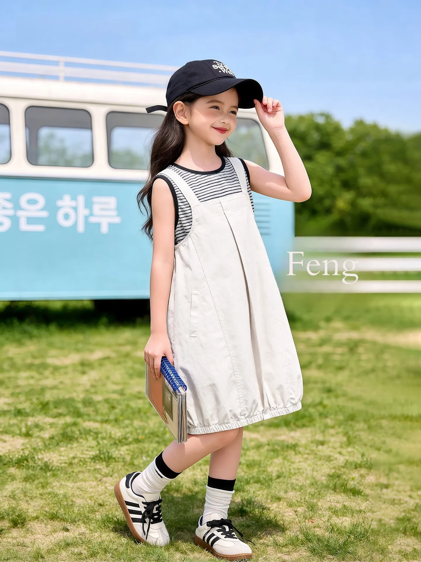 girls-summer-outfit-2026-new-fashion-children's-clothing-flower-bud-halter-dress-two-piece-set-princess-skirt-breathable-mate