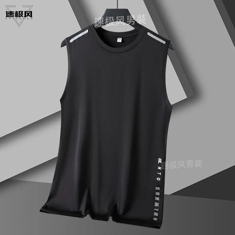 Men's Quick Dry Sleeveless Tank Tops Breathable Mesh Athletic Shirts Casual Gym Workout Running Vests with Reflective Strip