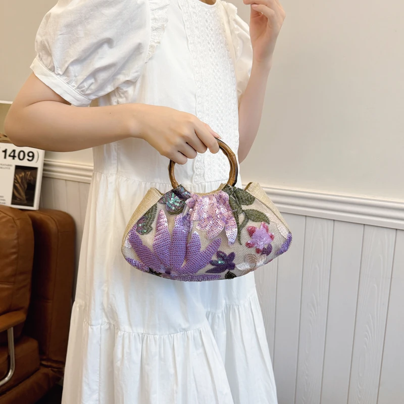 

causal Floral Sequins Tote Bag for Women - Unique Design Versatile Shoulder Purse Perfect for Travel