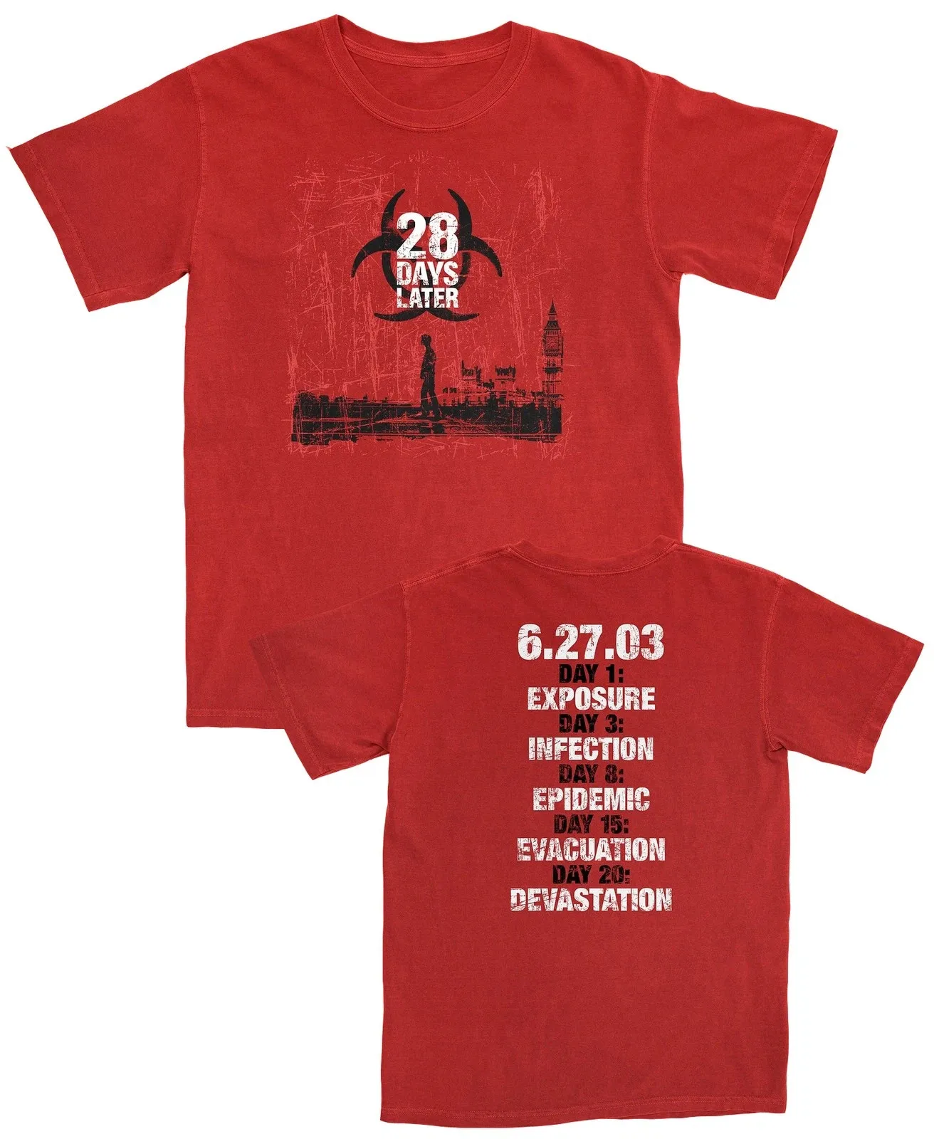 28 Days Later Movie T-Shirt 2002 Infected Cillian Murphy Size S-4XL