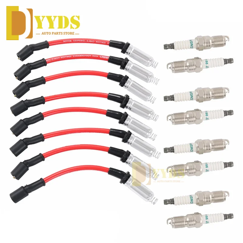 

Iridium Spark Plugs Wires Kit For Chevy Silverado Suburban Avalanche GMC Yukon Sierra 5.3L 6.0L 6.2L OEM 12680072 7831483227831