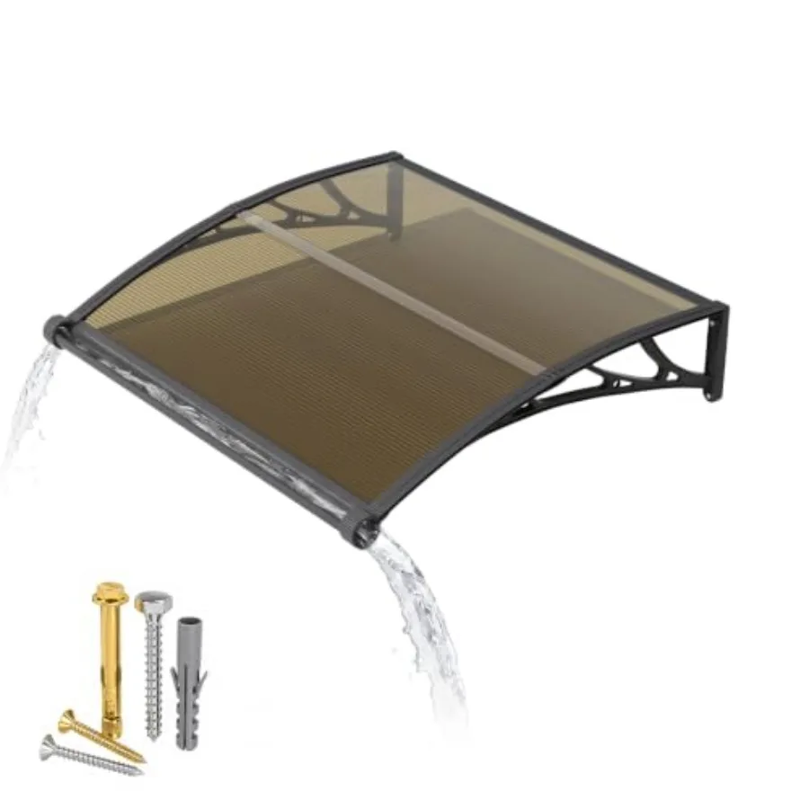 32 Inch x 40 Inch Polycarbonate Window Door Awning with Drainage