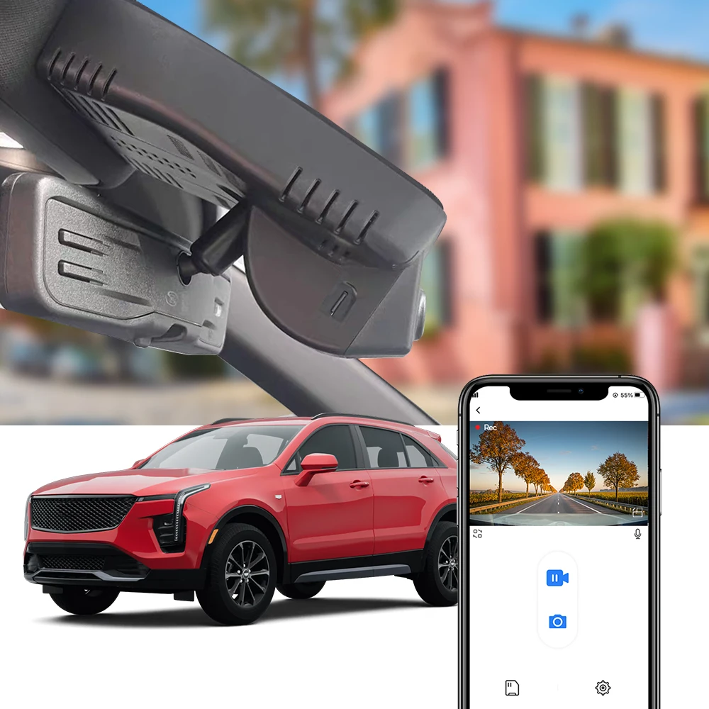 Fitcamx 4K Dash Cam for Cadillac XT4 2019-2026 / XTS 2013-2019, Perfect Fit Car Camera,Wireless Car DVR Video Recorder, WiFi APP