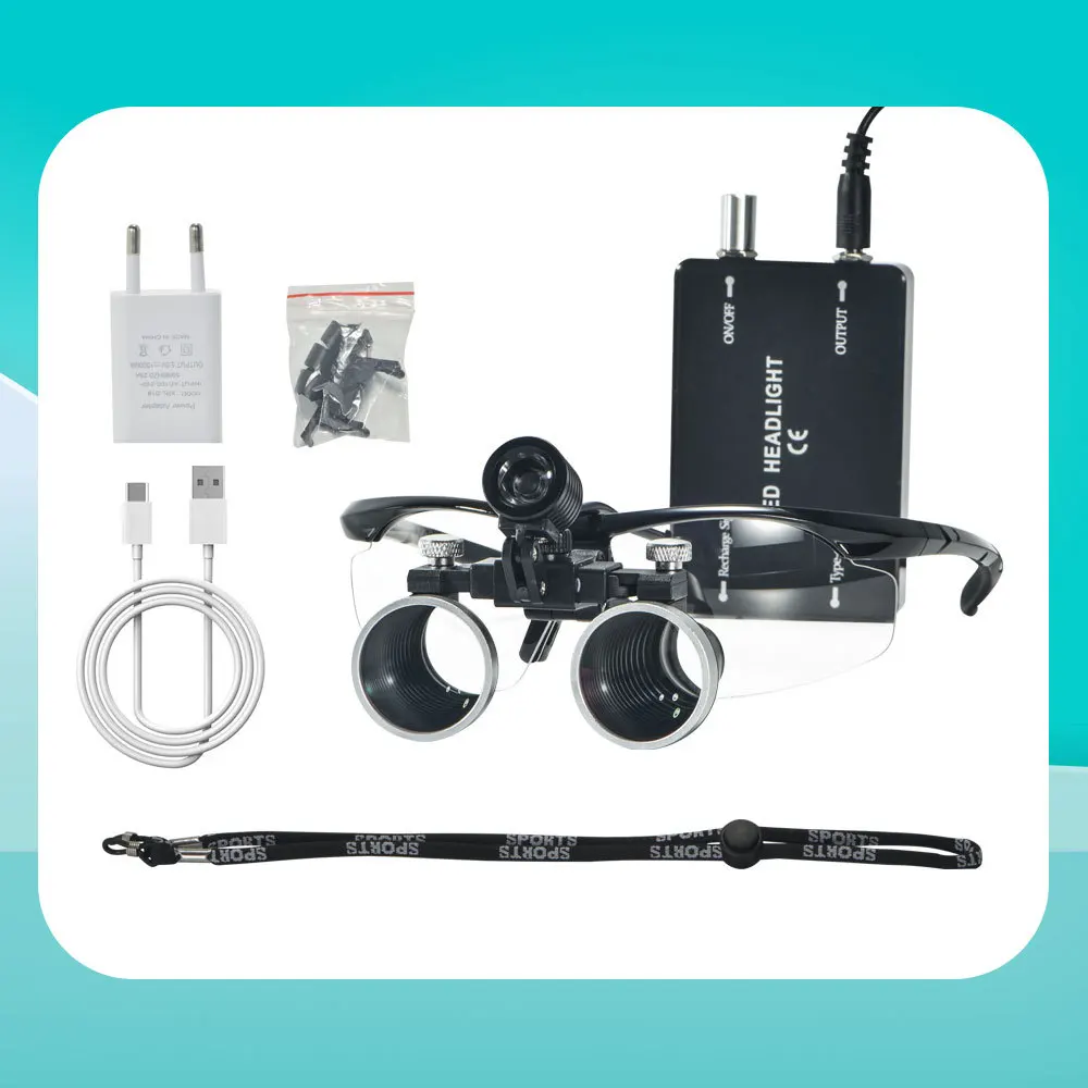 Bonito Dent 2.5X 3.5X Dental Loupe with LED Light Magnifying Glass Surgical Medical Dental Loupe Glasses for Precision Work