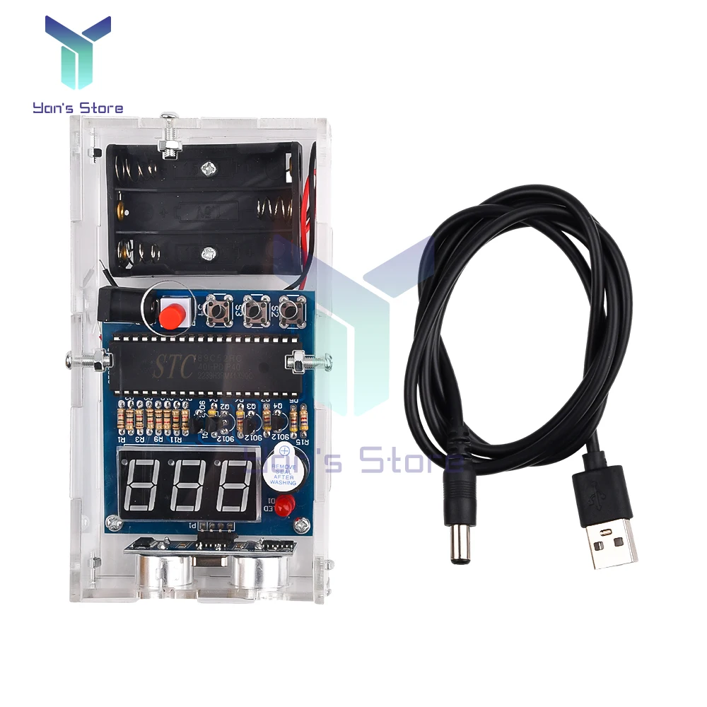 51 Single Chip Microcomputer Ultrasonic Range Finder / Reversing Radar Alarm HC-SR04 Ultrasonic Range Finder Module DIY Kit