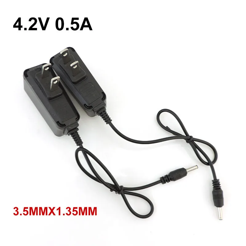 US Plug AC to DC 4.2V 0.5A 500ma Travel Charger Power supply Adapter 3.5x1.35mm For 18650 Battery headlamp Flashlight Torch lamp