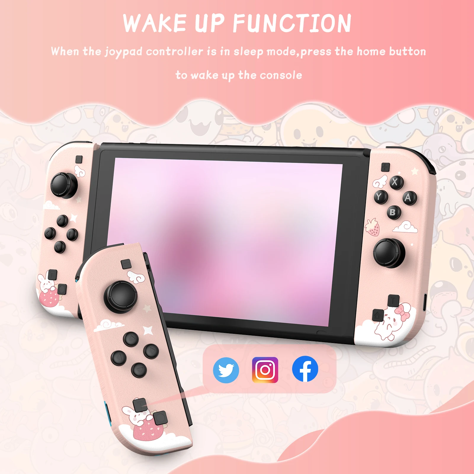 For joy Pad Joycons Controller For Nintendo Switch/Android Joystick Gamepad Wireless Game Console Joypad Turbo Wake Up Function