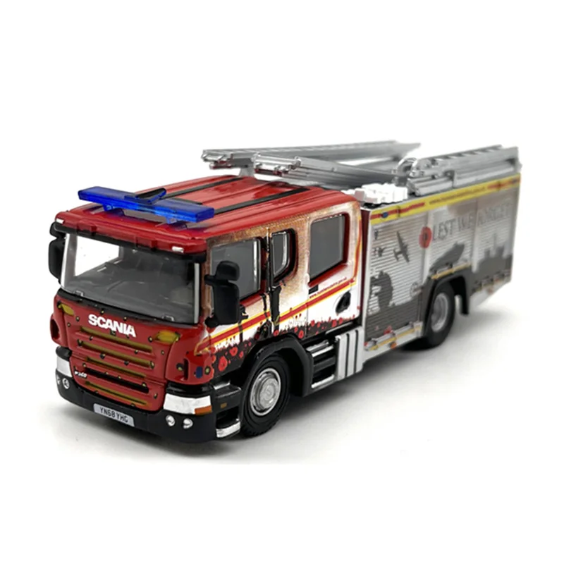 Diecast Fire Truck Model Toy, Escala 1:76, Liga, Nostalgia
