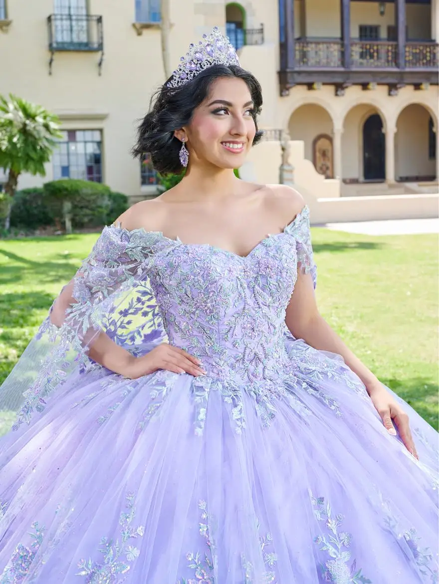 Customized Purple Ball Gown Quinceanera Dress 2024 Sweetheart Cap Lace Applique Vestidos De 15 Años Sweet 16 Birthday YQD129