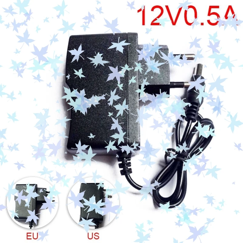 100 - 240V AC To DC Power Adapter Supply Charger Charging Adapter 12V 0.5A  500mA US EU Plug 5.5mm X 2.1mm  LED Strip Light A2