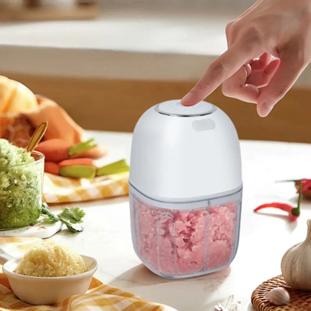Effort-saving Rechargeable Electric Meat Grinder 350 ML Transparent Food Chopper Wireless Efficient Food Processor Chili
