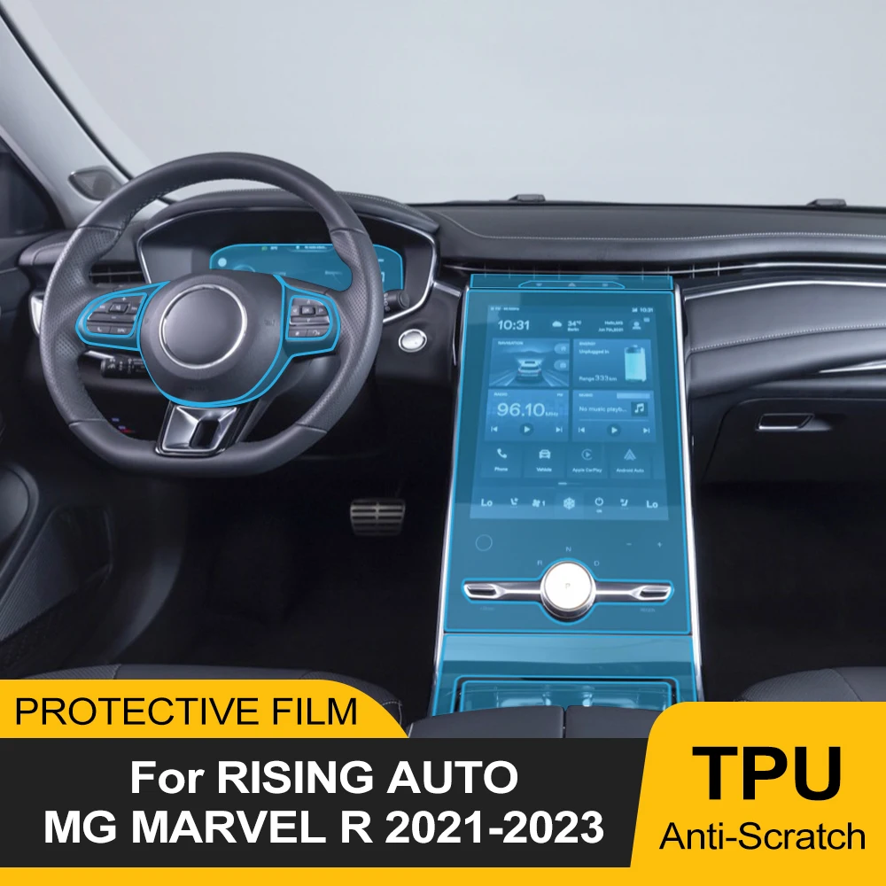 Pre-cut TPU Interior Film for MG Marvel R 2021-2023 Rising Auto Car Gearbox Panel Dashboard Anti-Scratch Transparent PPF Cover