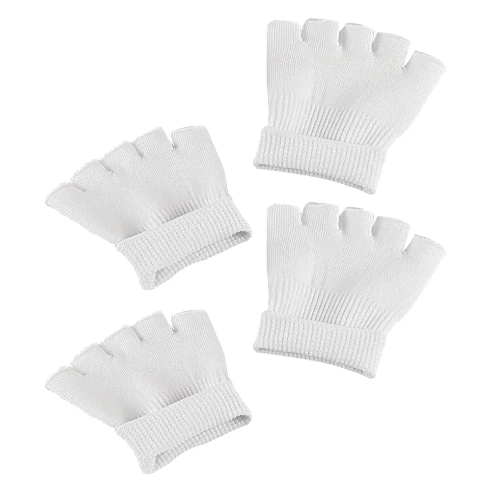 2Pairs Gel Moisturizing Socks Spa Foot Care Supplies Half Toe Covers Open Design Skin Beauty Socks Rejuvenate Feet Treatment