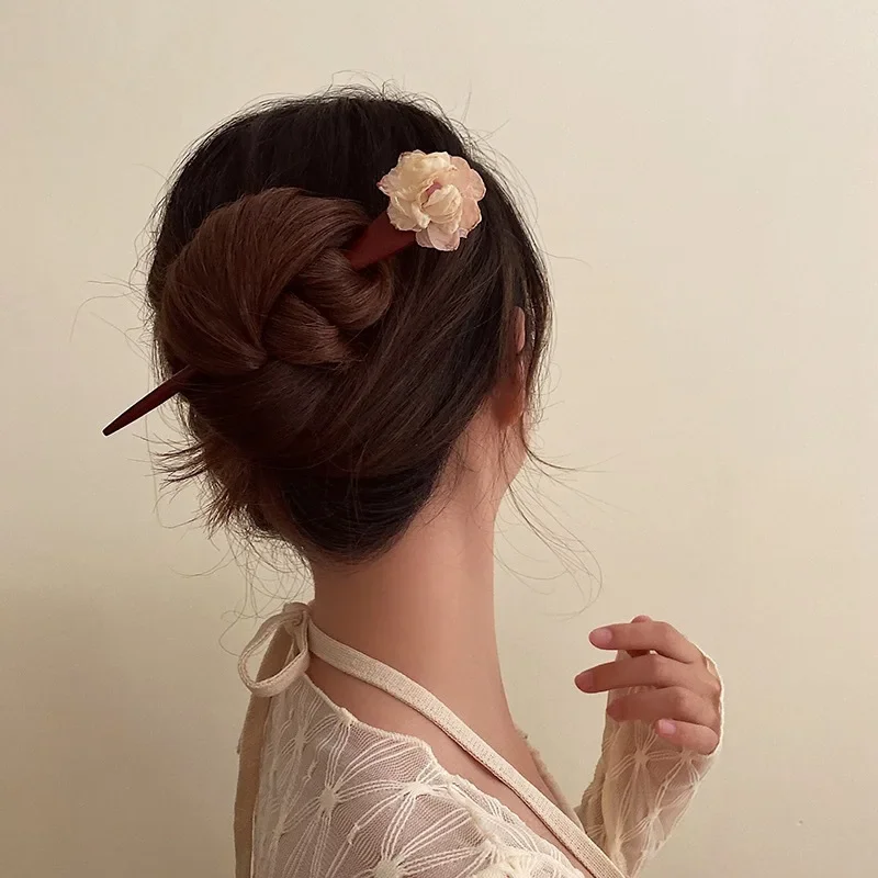 Simplicity Retro Fire Burnt Flowers Hairpin for Women Fashion Hair Jewelry Minimalist Accessories